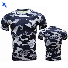 Camisetas militares de camuflaje para hombre, culturismo, Fitness, secado rápido, pantalón de camuflaje, camisetas, medias de compresión para correr y Crossfit 2024 - compra barato