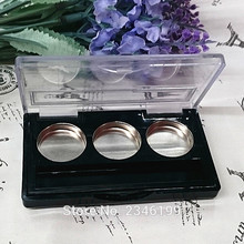 50pcs/lot Eyeshadow Case 3 grids 20mm Pan 3 Colors Eyeshadow Palette Case Eyebrow Powder Box Cosmetic Compact Container 2024 - buy cheap