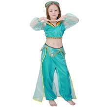 Girls Aladdin's Lamp Jasmine Princess Costumes Cosplay For Children Halloween Party Belly Dance Dress 2024 - buy cheap
