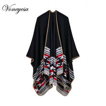 Winter Scarf New Cashmere Women Poncho Scarf Autumn National Style Jacquard Poncho Scarves Warm Thick Shawl For Lady RO16035 2024 - buy cheap