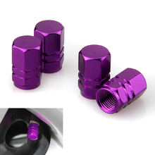 JX-LCLYL 4pcs Universal Aluminum Car Wheel Tire Tyre Valve Air Stem Cap Cover Purple 2024 - buy cheap