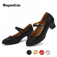 HoYeeLin Modern Dance Shoes Women Ladies Closed Toe Ballroom Party Waltz Standard Dancing Heels Shoes 2024 - buy cheap