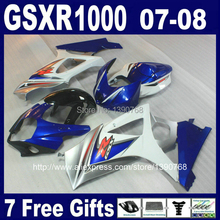 ABS bodywork fairing kit for SUZUKI  K7 GSXR1000 2007 2008 blue white black bodywork fairings set GSXR 1000 07 08 BT6 +7 gifts 2024 - buy cheap