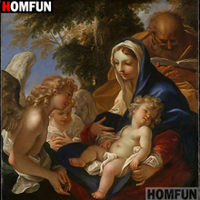 HOMFUN-pintura de diamante 5D DIY "figura religiosa", cuadrados o redondos de imitación bordado de diamantes, estilo punto de cruz 5D, decoración del hogar, A16195 2024 - compra barato