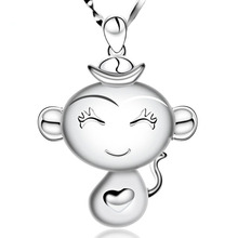 Cute Cartoon Girl Pendant Lovely 3D Animals Necklace for Women High Quality 925 Sterling Silver  Funny Jewelry 2024 - buy cheap