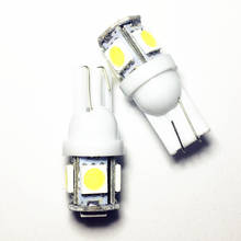 2X T10 LED W5W Bulb 5SMD LED White Blue Red Yellow Green car led Lights 5050 194 168 bulbs LampsSuper Bright wedge Lights 12V 2024 - buy cheap
