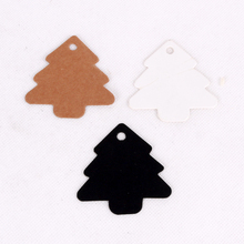 Hot Sale 100pcs Jewelry Hand Tags Christmas Tree Design Thick Kraft Paper Card Jewelry Price Tags 5.5x5.5cm Can Custom Logo 2024 - buy cheap