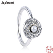 New Arrival Pearl Paving 925 Real Silver Toe rings With Natural Pearl Women's Rings Female Engagement Ring 2024 - buy cheap