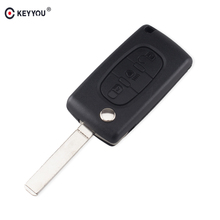 KEYYOU-carcasa de llave abatible plegable de 3 botones para coche, funda Fob para llave de automóvil, para Peugeot 307, 407, 308, 607, CE0536, VA2 Blade 2024 - compra barato