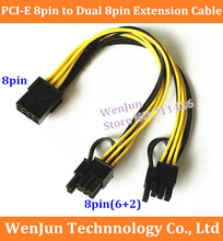 100PCS Free Shipping PCI-e 8-pin Male to 2*( 6+2)pin Female Power Y-Splitter Graphic Card Cable 2024 - buy cheap