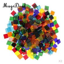 MagiDeal 500 Piece Multicolor Square Vitreous Clear Glass Mosaic Tiles Tessera for DIY Projects Mosaic Making Unique Design 2024 - buy cheap