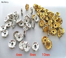 1000pcs 6 8 10mm Gold/Silver Color Grade A Rhinestone Rondelles Crystal Beads Loose Spacer Beads for charms DIY Jewelry Making 2024 - buy cheap