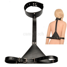 camaTech Leather Neck Collar To Handcuffs Locking Neck Slave Fetish Bondage Restraint BDSM Adult Game Erotic Sex Toy For Couples 2024 - buy cheap