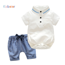 Newborn Boy Clothing Set Cotton White Romper + Half Shorts 6-24M Baby Suit Infant Romper Summer Kids Outwear Clothes Sets 2024 - buy cheap