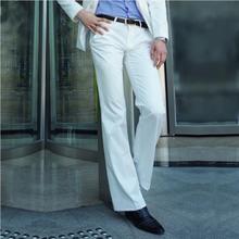 2020 Micro-horn trousers Male Business White straight Wide-leg Suit pants British Casual Men's big pants Men's trousers 2024 - buy cheap