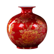 Creative apple jarrón Jingdezhen de cerámica jarrón rojo casa habitación nueva chino moderno minimalista decoración porcelana adornos 2024 - compra barato