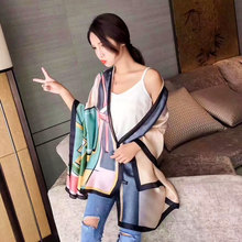 2018  new scarf female spring and autumn Scarf women's wild summer sunscreen shawl beach towel fashion silk scarf gift 90x180 2024 - buy cheap