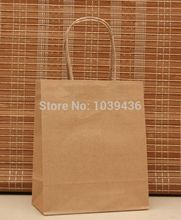 Free Shipping Brown Paper Handled Kraft Paper Bag Jewelry Gift Packaging Shopping Bags For Boutique 90pcs/lot 18x15x8cm 2024 - buy cheap