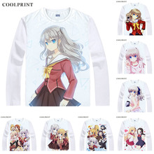 Moe camisetas de manga comprida charlotte, camisetas com vários estilos para cosplay, sharotto yuu otosaka nao amantes da charlotte 2024 - compre barato