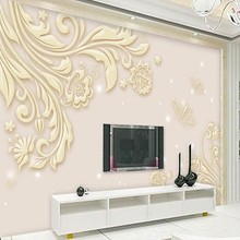 Decorative wallpaper 3D embossed TV background wall 2024 - buy cheap