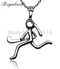 Regalrock Cute Hockey Girl Necklace Ice Sports Jewelry Stick Figure Pendant Fashion Hot Charm Gift 2024 - buy cheap