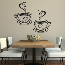 Simple Design Coffee Vinyl Wall Murals Creative Coffee Shop Decor Removable Vinyl Wall Sticker Cafe Style Wall Decals Art AJ515 2024 - buy cheap