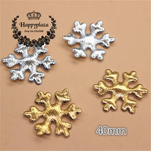 30pcs Non-woven Padded Gold/Silver Snowflake 4CM Scrapbook Appliques/ Craft/ Christmas decoration 2024 - buy cheap