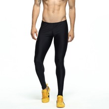 Pantalones largos moldeadores elásticos para hombre, mallas elásticas de nailon para entrenamiento en el gimnasio, de color plateado, Fitness 2024 - compra barato