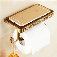 Chrome/Antique/Rose Gold/Gold Brass Carved Bathroom toilet Paper Holder Wall Mount Roll Tissue Rack paper Roll holder with shelf 2024 - buy cheap