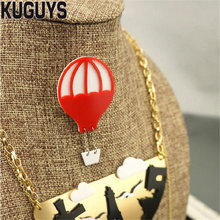 KUGUYS-broche de globo de aire caliente para mujer, joyería de acrílico rojo, broche de moda de hip hop 2024 - compra barato