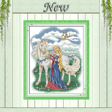 Набор для вышивки «Белая лошадь и принцесса» 2024 - купить недорого