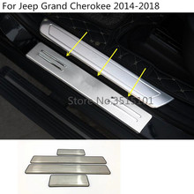 Capa externa para soleira da porta, estilo automóvel, 4 peças, para jeep grand cherokee 2014, 2015, 2016, 2017, 2018 2024 - compre barato