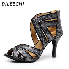 DILEECHI Women Latin Dance Shoes Salsa Party Sandal Soft Sole Female Tango Shoes Social High heel 85mm 2024 - buy cheap