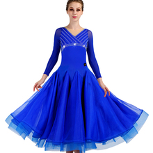 Vestido de Salón Estándar Mujer Vestidos de competición de baile de salón Ropa de baile mujer traje de baile moderno vestido de vals azul MQ101 2024 - compra barato