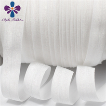 White 5/8" 15mm fold over elastic, 50 yards per roll, good elasticity foe for hair ties headbands headwear handmade webbing 2024 - buy cheap