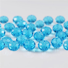 Lake blue color 4mm 6mm 8mm rondelle áustria contas de vidro de cristal facetado contas soltas espaçador redondo para fabricação de joias 2024 - compre barato