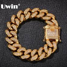 UWIN 20mm Hiphop Bracelets Men Women Stainless Steel Full Bling Bling Cubic Zirconia Miami Cuban Link Bracelet Fashion Jewelry 2024 - buy cheap