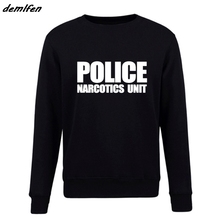 Suéter de lã com capuz masculino, blusão com capuz unidade de polícia aplicação de lei estampa de pragas casaco hip hop 2024 - compre barato