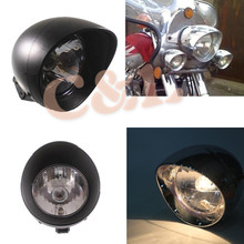 Black Motorcycle 6.5" Bullet Headlight Fits For Harley cruise Honda Steed Shadow 2024 - buy cheap