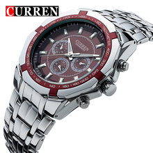 CURREN-Reloj analógico de acero inoxidable para hombre, accesorio de pulsera de cuarzo resistente al agua con calendario, complemento masculino deportivo de marca de lujo con diseño militar y estilo informal 2024 - compra barato