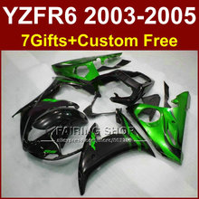 Piezas de reparación de carrocería personalizadas para YAMAHA r6, kit de carenado 03 04 05, conjuntos de carenados verdes y negros para motocicleta YZF R6 2003 2004 2005 WG5 2024 - compra barato