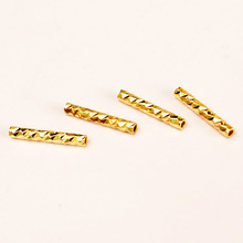 Tubo de latón de Metal para fabricación de joyas, 100 Uds., 1,5mm x 10mm, cuentas de tubo de oro rosa y oro rodio, accesorios DIY 2024 - compra barato