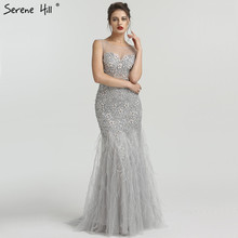 Vestidos de Noche de gama alta con lentejuelas de diamante, batas de sirena elegantes sin mangas, Serene Hill LA6587, color gris, de lujo, 2021 2024 - compra barato