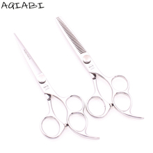 Hair Scissors A9011 5.5" JP 440C AQIABI Cutting Shears Thinning Scissors Hairdressing Scissors Three Hole Handle Stylist Shears 2024 - buy cheap