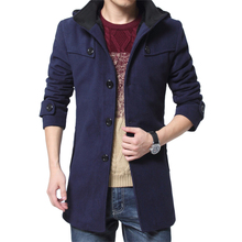 Winter Velvet Thick Warm Coat Men Slim Long Jackets Male Casual Wool Trench Coat Men's Overcoat 4XL Wool Windproof Jacket 2024 - buy cheap