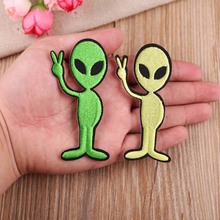 1PC Aliens Clothes Embroidered Iron on Patches for Clothing DIY Stripes Appliques Motif BADGES alien parches 2024 - buy cheap
