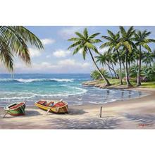 Tropical Baía alta qualidade handmade pintura a óleo da paisagem na lona arte moderna decoração da casa grande imagem para sala de estar 2024 - compre barato