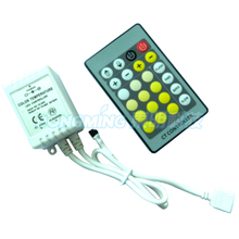 Controle remoto ir branco, temperatura de 12v, controle com 24 teclas led rgb