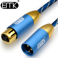 EMK XLR микрофонный кабель аудио Звуковая пушка кабель XLR штекер-гнездо Удлинительный Aux кабель 10 м 15 м для микшера стерео усилителя 2024 - купить недорого