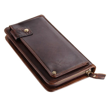 Cartera de cuero genuino de lujo para hombre y mujer, Cartera de mano de cuero genuino, monedero, Clip de dinero, venta al por mayor 2024 - compra barato